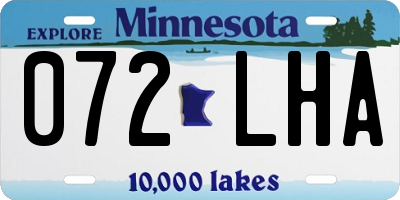 MN license plate 072LHA