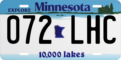 MN license plate 072LHC