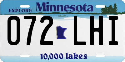 MN license plate 072LHI