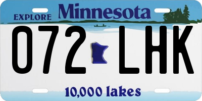 MN license plate 072LHK
