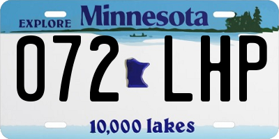 MN license plate 072LHP