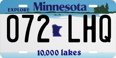 MN license plate 072LHQ