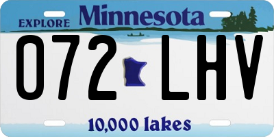 MN license plate 072LHV