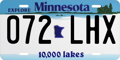 MN license plate 072LHX