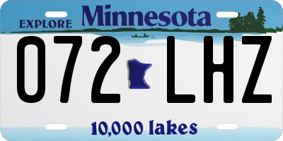 MN license plate 072LHZ