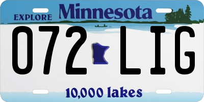 MN license plate 072LIG