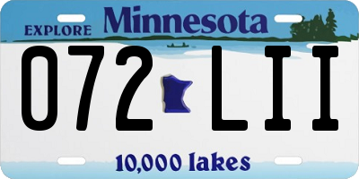 MN license plate 072LII