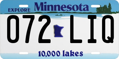 MN license plate 072LIQ