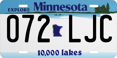 MN license plate 072LJC