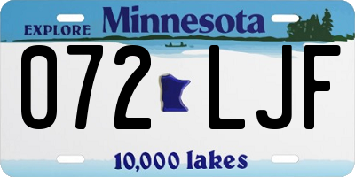 MN license plate 072LJF