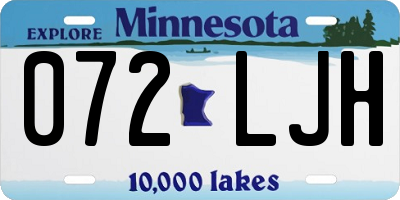 MN license plate 072LJH