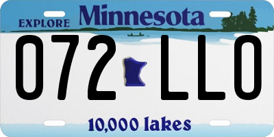 MN license plate 072LLO