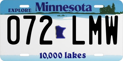 MN license plate 072LMW