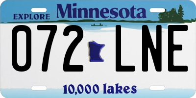 MN license plate 072LNE