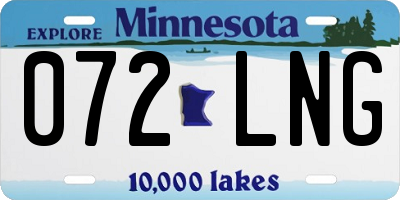 MN license plate 072LNG