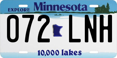 MN license plate 072LNH