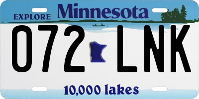 MN license plate 072LNK
