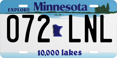 MN license plate 072LNL