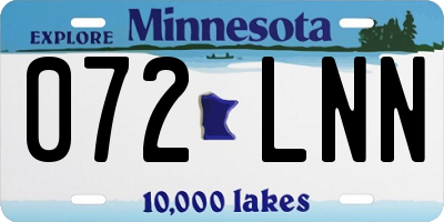 MN license plate 072LNN