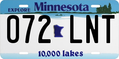 MN license plate 072LNT