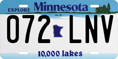 MN license plate 072LNV