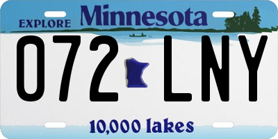 MN license plate 072LNY