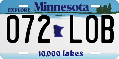 MN license plate 072LOB