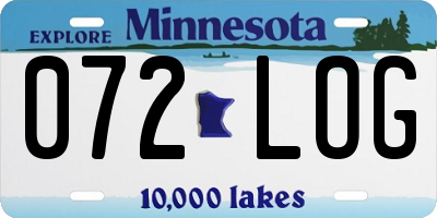 MN license plate 072LOG
