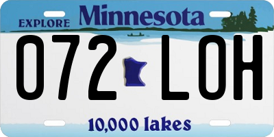MN license plate 072LOH