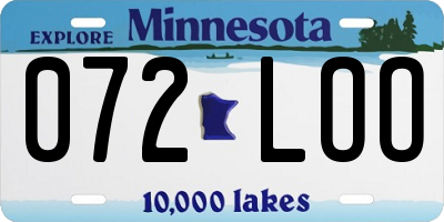 MN license plate 072LOO