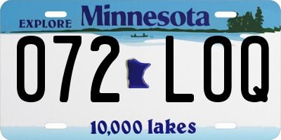 MN license plate 072LOQ