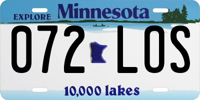MN license plate 072LOS