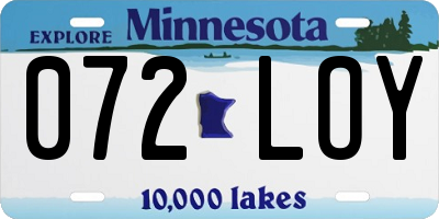 MN license plate 072LOY
