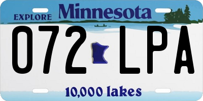 MN license plate 072LPA