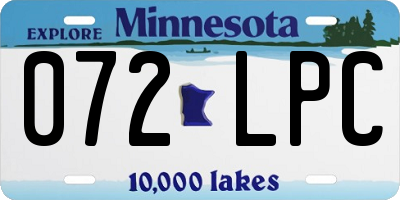 MN license plate 072LPC