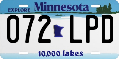 MN license plate 072LPD