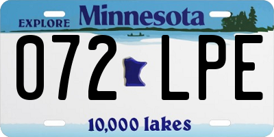 MN license plate 072LPE