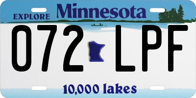 MN license plate 072LPF