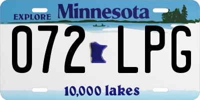MN license plate 072LPG