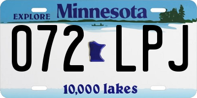 MN license plate 072LPJ