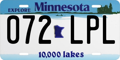MN license plate 072LPL