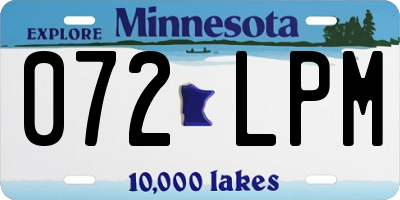 MN license plate 072LPM