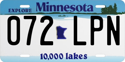 MN license plate 072LPN