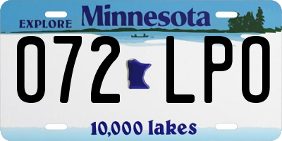 MN license plate 072LPO