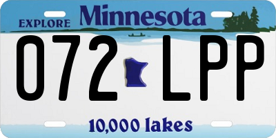 MN license plate 072LPP