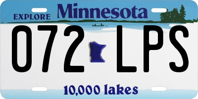 MN license plate 072LPS