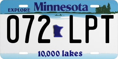 MN license plate 072LPT