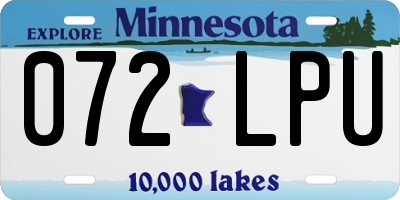 MN license plate 072LPU