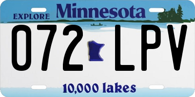 MN license plate 072LPV