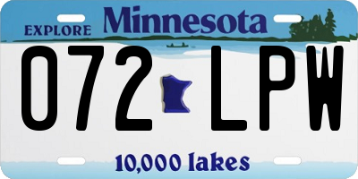 MN license plate 072LPW